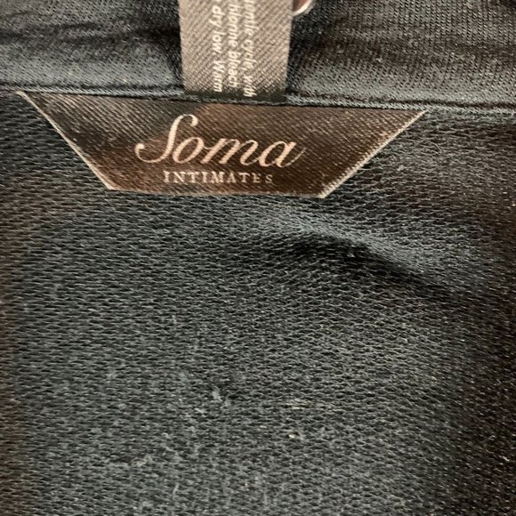 Soma Intimates Women’s Two-Button Black Pleated Terry Jacket Sweater Size S 8652 - Picture 5 of 11
